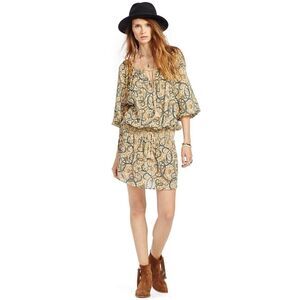 Denim & Supply Ralph Lauren Boho Mini Tassel Smocked Waist Dress Size Large